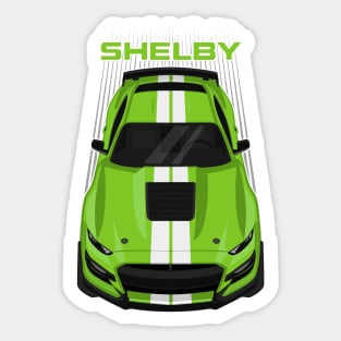 Ford Mustang Shelby GT500 2020-2021 - Grabber Lime - White Stripes Sticker